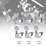 Maxbell 6x Guitar Tuning Pegs Sealed String Pegs for Classic Guitars Electric Guitar Argent 6R