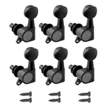 Maxbell 6x Guitar Tuning Pegs Sealed String Pegs for Classic Guitars Electric Guitar Black 6L