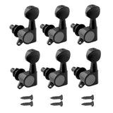 Maxbell 6x Guitar Tuning Pegs Sealed String Pegs for Classic Guitars Electric Guitar Black 6L