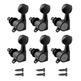 Maxbell 6x Guitar Tuning Pegs Sealed String Pegs for Classic Guitars Electric Guitar Black 6L