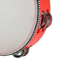 Maxbell Wooden Handheld Tambourines Metal Jingles Percussion for Church Party Adults 8inch Red