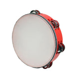 Maxbell Wooden Handheld Tambourines Metal Jingles Percussion for Church Party Adults 8inch Red