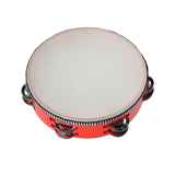 Maxbell Wooden Handheld Tambourines Metal Jingles Percussion for Church Party Adults 8inch Red