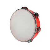 Maxbell Wooden Handheld Tambourines Metal Jingles Percussion for Church Party Adults 8inch Red