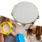 Maxbell Wooden Handheld Tambourines Metal Jingles Percussion for Church Party Adults 10inch Wood