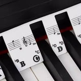 Maxbell Piano Stickers Piano Notes Guide for Beginner 88 Key Keyboard Learning Piano Black White