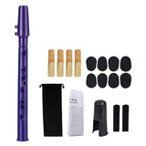 Maxbell Pocket Saxophone with Mouthpiece Reeds Carrying Bag Fingering Chart for Kids blue violet