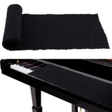 Maxbell Piano Keyboard Cover Fabric Key Cover Cloth for Upright Piano Electric Piano Black