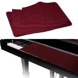 Maxbell Piano Keyboard Cover Fabric Key Cover Cloth for Upright Piano Electric Piano Red