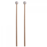 Maxbell 2Pcs Marimba Hammer 15.55'' Rubber Head Bells Wood Mallets Percussion Sticks white