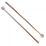 Maxbell 2Pcs Marimba Hammer 15.55'' Rubber Head Bells Wood Mallets Percussion Sticks white