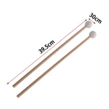 Maxbell 2Pcs Marimba Hammer 15.55'' Rubber Head Bells Wood Mallets Percussion Sticks white