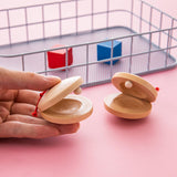 Maxbell 2 Pieces Wooden Castanets Baby Early Education for Babies Classroom Children