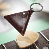 Maxbell Guitar Pick Holder Keychain Birthday Gift Key Fob Case Bag Plectrum Case Bag Brown