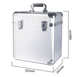 Maxbell Vinyl Carrying Box with Lid Portable Crate LP Albums Storage Box for Records