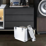Maxbell Vinyl Carrying Box with Lid Portable Crate LP Albums Storage Box for Records