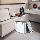 Maxbell Vinyl Carrying Box with Lid Portable Crate LP Albums Storage Box for Records