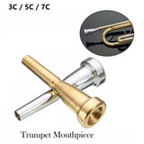 Maxbell Trumpet Mouthpiece Smooth Alloy for Professional Players Trumpet Accessories Gold 3C
