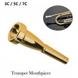 Maxbell Trumpet Mouthpiece Smooth Alloy for Professional Players Trumpet Accessories Gold 5C