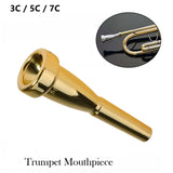 Maxbell Trumpet Mouthpiece Smooth Alloy for Professional Players Trumpet Accessories Gold 5C