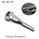 Maxbell Trumpet Mouthpiece Smooth Alloy for Professional Players Trumpet Accessories Silver 3C