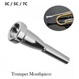 Maxbell Trumpet Mouthpiece Smooth Alloy for Professional Players Trumpet Accessories Silver 5C