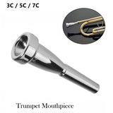 Maxbell Trumpet Mouthpiece Smooth Alloy for Professional Players Trumpet Accessories Silver 5C