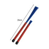 Maxbell Retractable Drum Brushes Professional Durable for Drum Kits Acoustic Drummer Blue 35x1.5cmx1.5cm