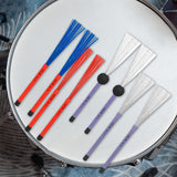 Maxbell 8x Retractable Drum Brushes Durable for Acoustic Drummer Beginner Practicing