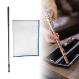 Maxbell Cleaning Rod and Cloth Polishing Cloth Flute Cleaning Set Musicians Teachers