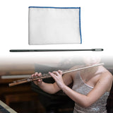 Maxbell Cleaning Rod and Cloth Polishing Cloth Flute Cleaning Set Musicians Teachers