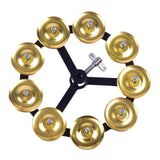 Maxbell Drum Cymbals Hi Hat Tambourine Bells Mountable Durable Percussion Instrument Single Gold