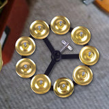 Maxbell Drum Cymbals Hi Hat Tambourine Bells Mountable Durable Percussion Instrument Single Gold