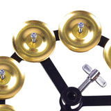 Maxbell Drum Cymbals Hi Hat Tambourine Bells Mountable Durable Percussion Instrument Single Gold