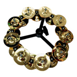 Maxbell Drum Cymbals Hi Hat Tambourine Bells Mountable Durable Percussion Instrument Double Gold