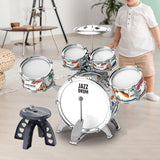 Maxbell Kids Jazz Drum Set Music Enlightenment Development Toy Cymbal Bass Drum Kits Style B