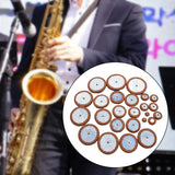 Maxbell 25Pcs Sax Leather Pads Replacements for Alto Saxophone Sax Accessory Players