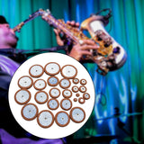 Maxbell 25Pcs Sax Leather Pads Replacements for Alto Saxophone Sax Accessory Players