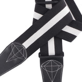 Maxbell Bass Guitar Strap Durable for Bass Guitars Electric Guitar Classical Guitars Black White