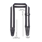 Maxbell Bass Guitar Strap Durable for Bass Guitars Electric Guitar Classical Guitars Black White