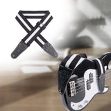 Maxbell Bass Guitar Strap Durable for Bass Guitars Electric Guitar Classical Guitars Black White