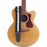 Maxbell Bass Guitar Strap Durable for Bass Guitars Electric Guitar Classical Guitars Black White