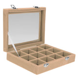 Max 12 Slots Jewelry Display Showcase Multifunction Storage Lockable Beige