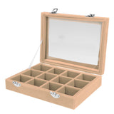 Max 12 Slots Jewelry Display Showcase Multifunction Storage Lockable Beige