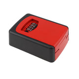 Max Key Storage Lock Box 4-Digit Combination Lock Box Wall Mounted  Red