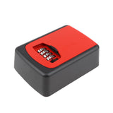 Max Key Storage Lock Box 4-Digit Combination Lock Box Wall Mounted  Red