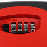 Max Key Storage Lock Box 4-Digit Combination Lock Box Wall Mounted  Red