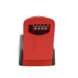 Max Key Storage Lock Box 4-Digit Combination Lock Box Wall Mounted  Red