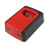 Max Key Storage Lock Box 4-Digit Combination Lock Box Wall Mounted  Red