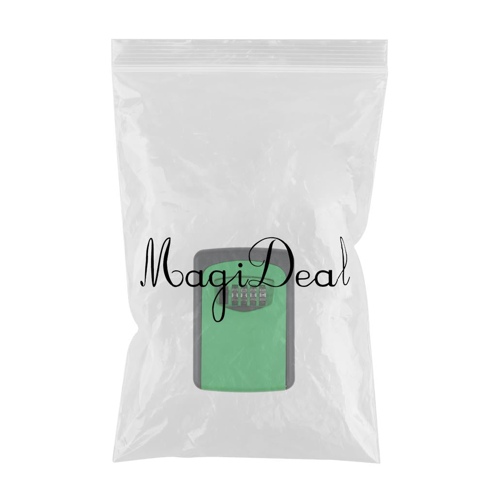 Max Key Storage Lock Box 4-Digit Combination Lock Box Wall Mounted  Green